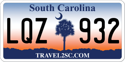 SC license plate LQZ932
