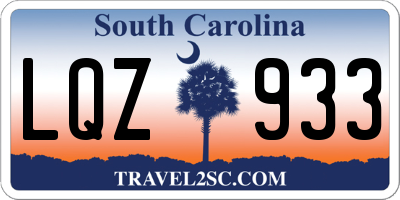 SC license plate LQZ933