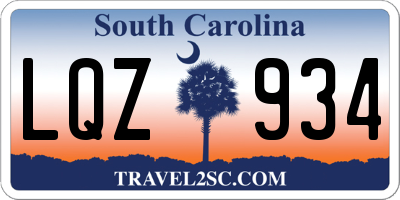 SC license plate LQZ934