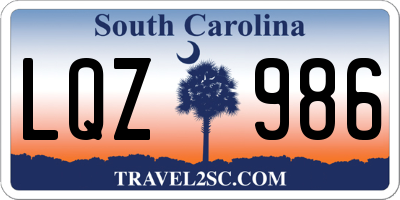 SC license plate LQZ986