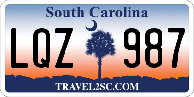 SC license plate LQZ987