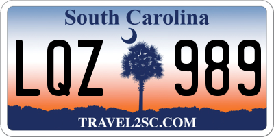 SC license plate LQZ989