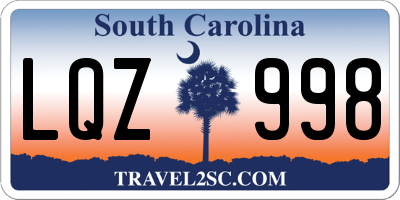 SC license plate LQZ998