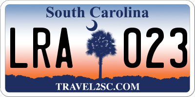SC license plate LRA023