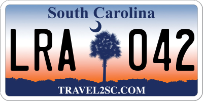 SC license plate LRA042