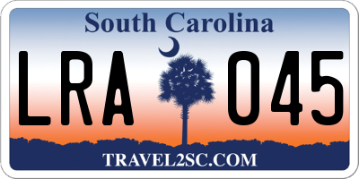 SC license plate LRA045
