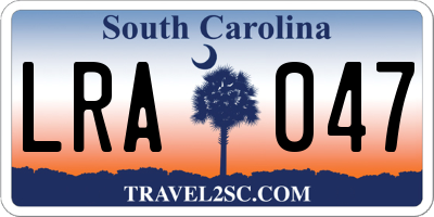 SC license plate LRA047