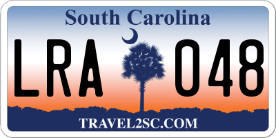 SC license plate LRA048
