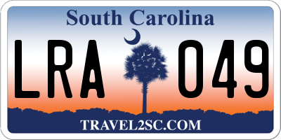 SC license plate LRA049