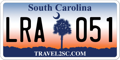 SC license plate LRA051