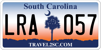SC license plate LRA057