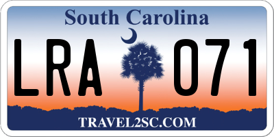 SC license plate LRA071