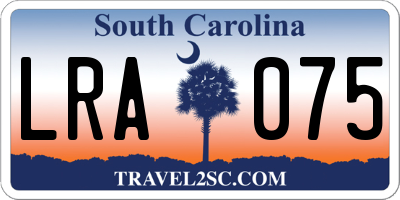 SC license plate LRA075