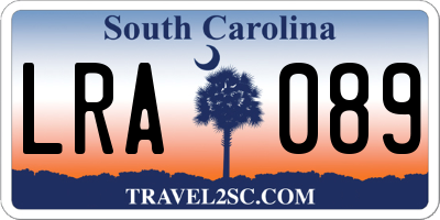 SC license plate LRA089