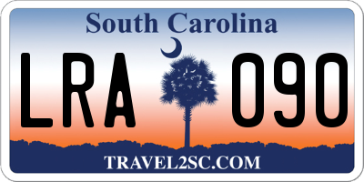 SC license plate LRA090