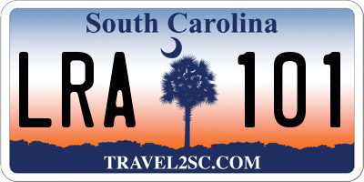 SC license plate LRA101