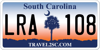 SC license plate LRA108