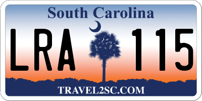 SC license plate LRA115