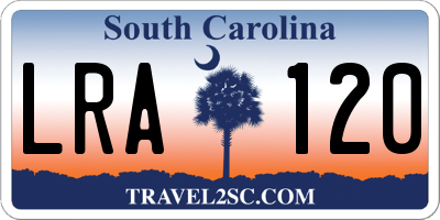 SC license plate LRA120
