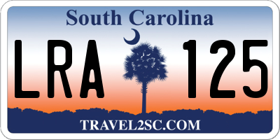 SC license plate LRA125