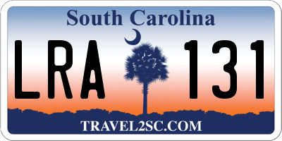 SC license plate LRA131