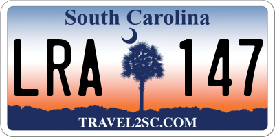 SC license plate LRA147