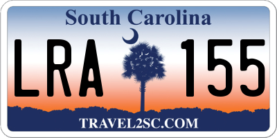 SC license plate LRA155