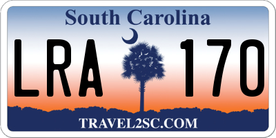 SC license plate LRA170