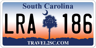 SC license plate LRA186
