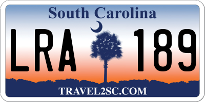 SC license plate LRA189