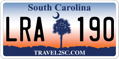 SC license plate LRA190