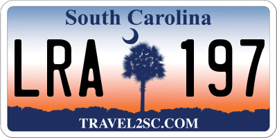 SC license plate LRA197
