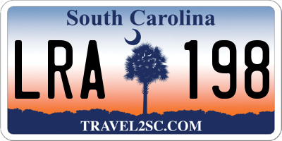 SC license plate LRA198