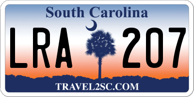 SC license plate LRA207