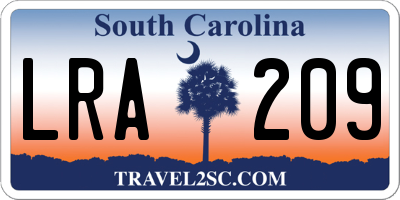 SC license plate LRA209