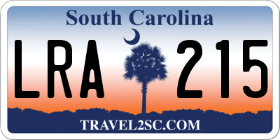 SC license plate LRA215