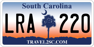 SC license plate LRA220
