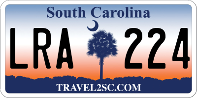 SC license plate LRA224