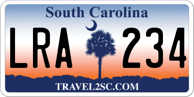 SC license plate LRA234