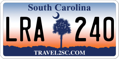 SC license plate LRA240