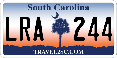 SC license plate LRA244