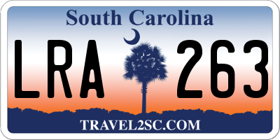 SC license plate LRA263