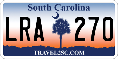 SC license plate LRA270