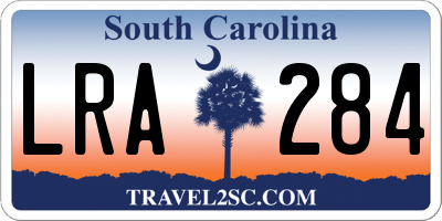SC license plate LRA284