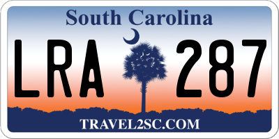 SC license plate LRA287