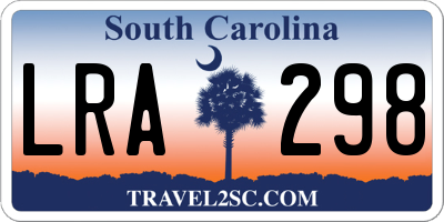 SC license plate LRA298