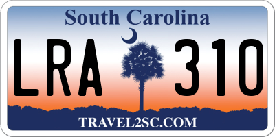 SC license plate LRA310