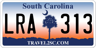 SC license plate LRA313