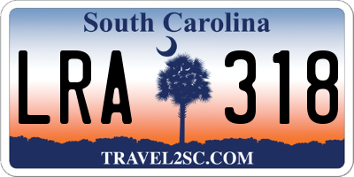 SC license plate LRA318