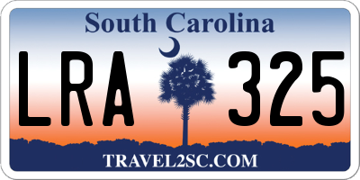 SC license plate LRA325